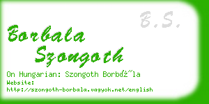 borbala szongoth business card